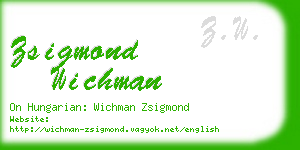 zsigmond wichman business card